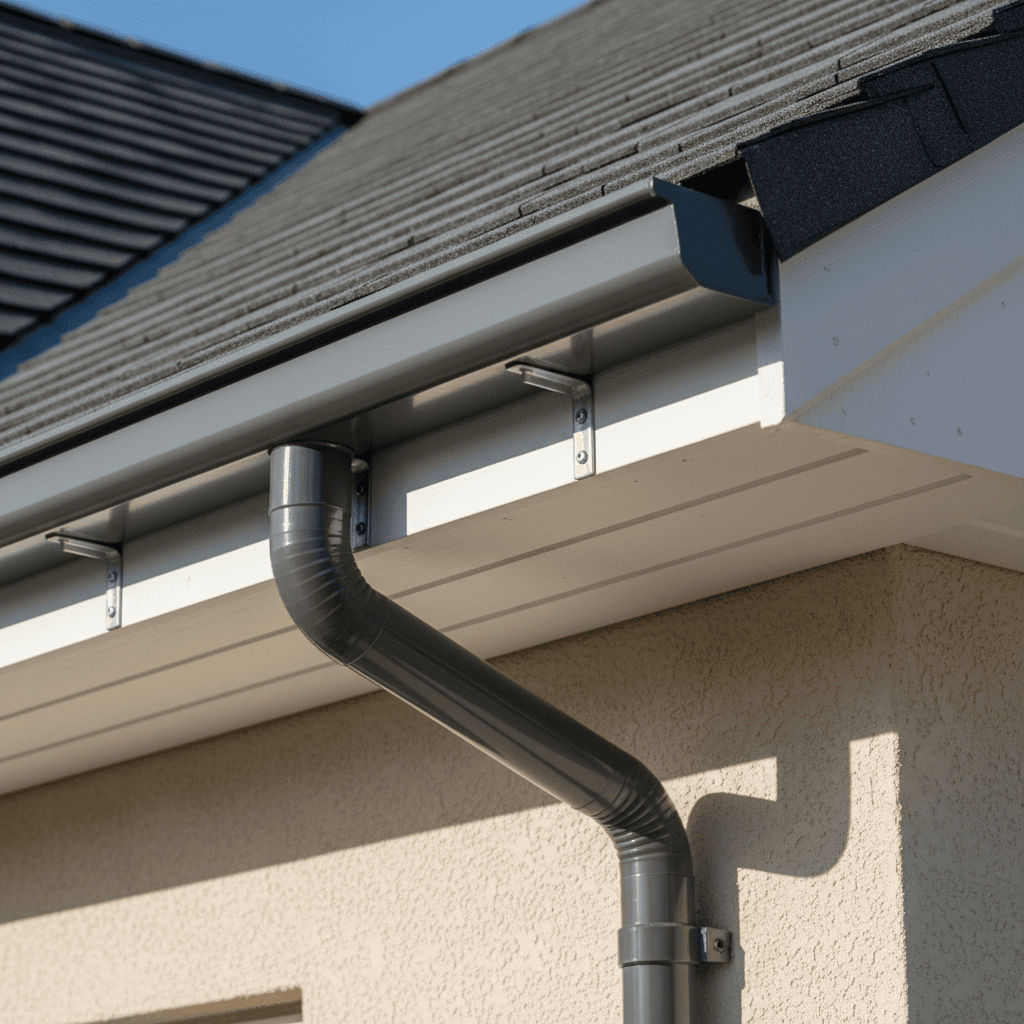 Professional gutter and fascia installation detail